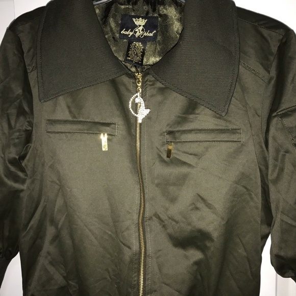 NEW BABY PHAT CROP cargo Army Bomber Jacket 1X 14 16  PLUS SIZE Y2K 00's - Picture 10 of 14